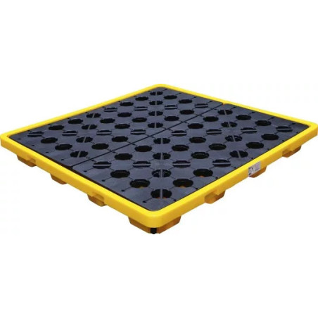 Bac de collecte d’huile | avec grille | pour 4 fûts de 200 l