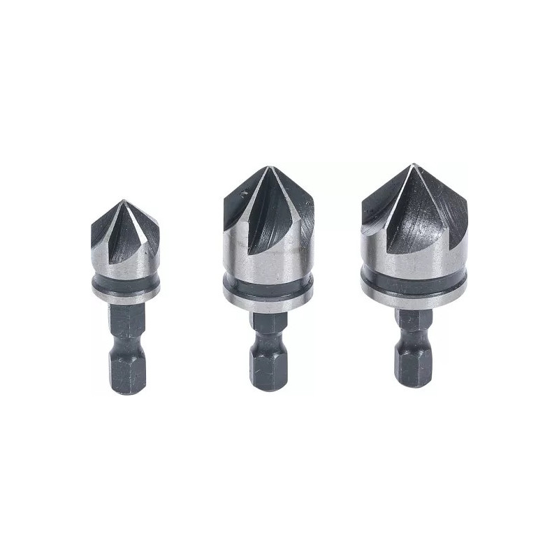 Jeu d’embouts de perçage conique | HSS | 6,3 mm (1/4") | 12 - 16 - 19 mm | 3 pièces Jeu d’embouts de perçage conique | HSS | 6,3 mm (1/4") | 12 - 16 - 19 mm | 3 pièces