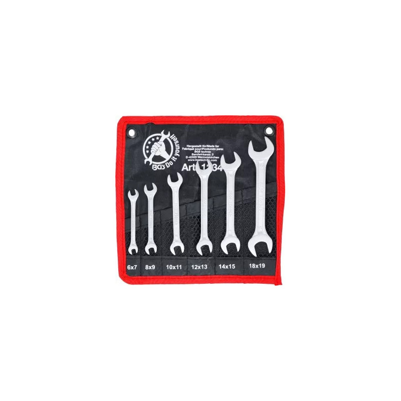 Jeu de clés plates doubles | 6 x 7 - 18 x 19 mm | 6 pièces Jeu de clés plates doubles | 6 x 7 - 18 x 19 mm | 6 pièces