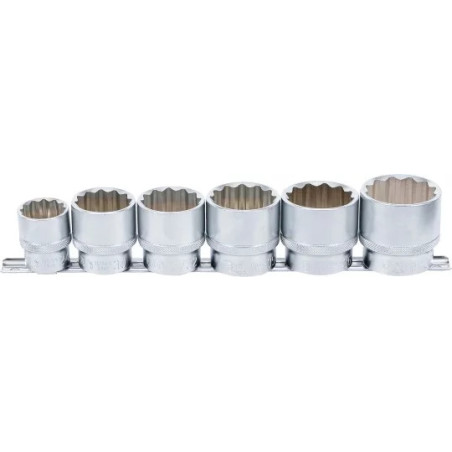 Jeu de douilles, douze pans | 12,5 mm (1/2") | 24 - 38 mm | 6 pièces