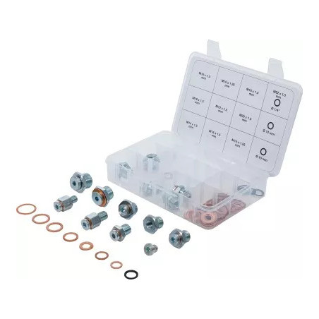 Assortiment de réparation de bouchons de vidange d’huile | 63 pièces
