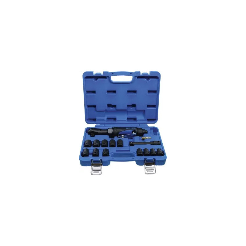 Jeu de visseuses à cliquet à air comprimé | 12,5 mm (1/2") | 102 Nm | 14 pièces Jeu de visseuses à cliquet à air comprimé | 12,5 mm (1/2") | 102 Nm | 14 pièces