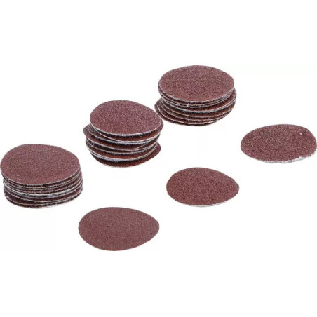 Jeu de feuilles abrasives pour ponçeuse excentrée | Ø 30 mm | Cal. 60 - 80 - 120 | 30 pièces