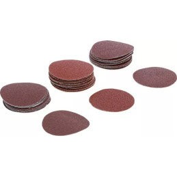Jeu de feuilles abrasives pour ponçeuse excentrée | Ø 50 mm | Cal. 60 - 80 - 120 | 30 pièces