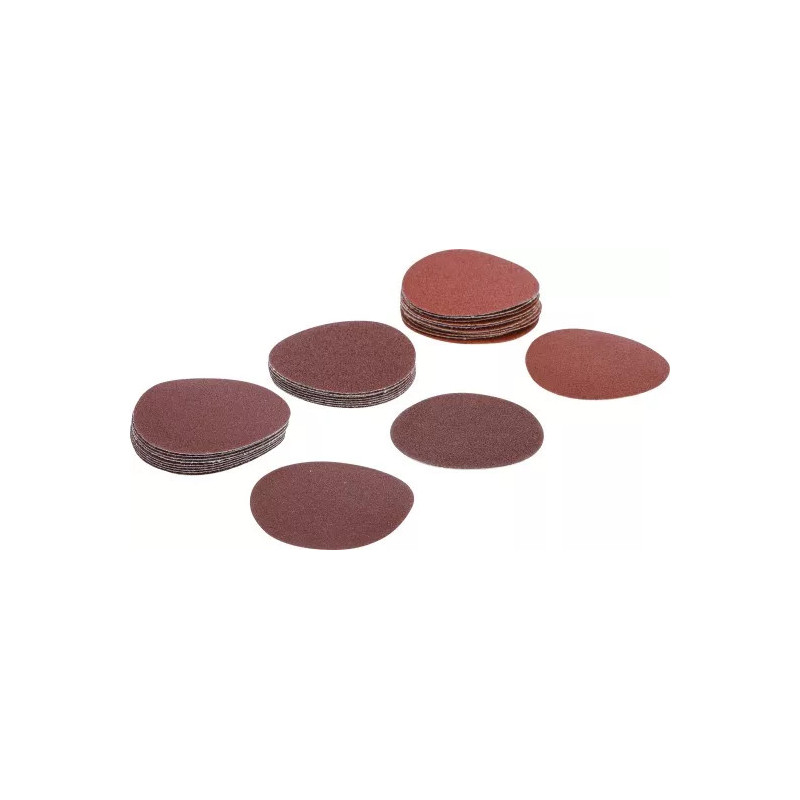 Jeu de feuilles abrasives pour ponçeuse excentrée | Ø 75 mm | Cal. 60 - 80 - 120 | 30 pièces