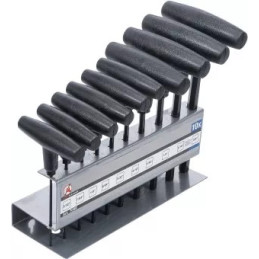 Jeu de tournevis avec poignée en T | pouces | six pans intérieurs 3/32" - 3/8" | 10 pièces
