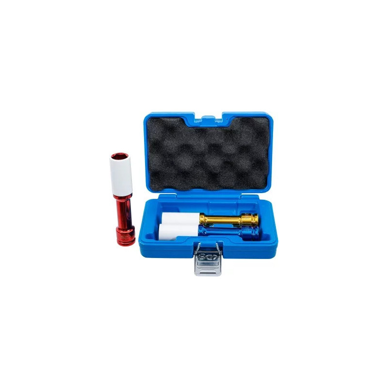 Jeu de douilles de puissance avec protection | 12,5 mm (1/2") | longueur 150 mm | 17 / 19 / 21 mm | 3 pièces Jeu de douilles de puissance avec protection | 12,5 mm (1/2") | longueur 150 mm | 17 / 19 / 21 mm | 3 pièces