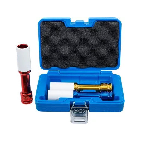 Jeu de douilles de puissance avec protection | 12,5 mm (1/2") | longueur 150 mm | 17 / 19 / 21 mm | 3 pièces