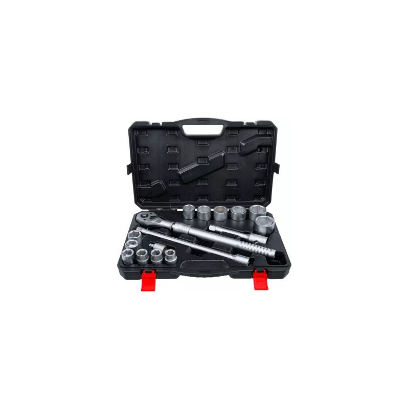 Jeu de douilles | avec cliquet réversible extensible | 20 mm (3/4") | 19 - 50 mm | 16 pièces Jeu de douilles | avec cliquet réversible extensible | 20 mm (3/4") | 19 - 50 mm | 16 pièces