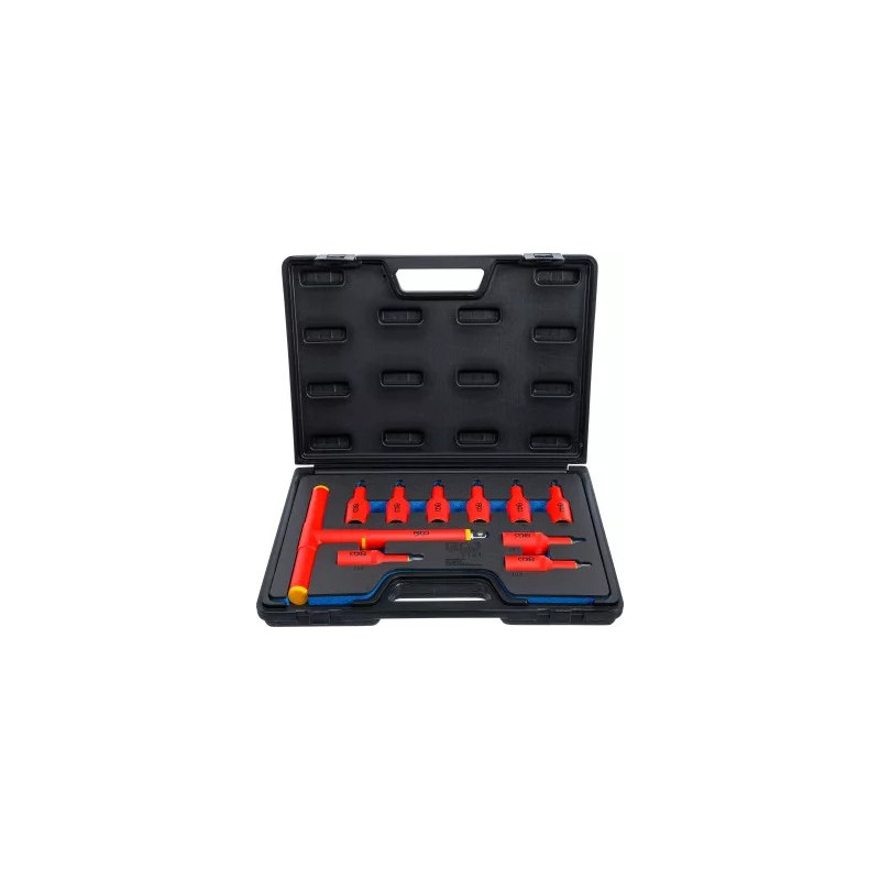 Jeu de douilles à embouts VDE | Empreinte carré femelle 12,5 mm (1/2") | Profil T (pour Torx) T20 - T55 | 10 pièces Jeu de douilles à embouts VDE | Empreinte carré femelle 12,5 mm (1/2") | Profil T (pour Torx) T20 - T55 | 10 pièces