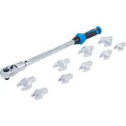 Jeu de clés dynamométriques | pour outils enfichables de 14 x 18 mm | 40 - 210 Nm | 11 pièces