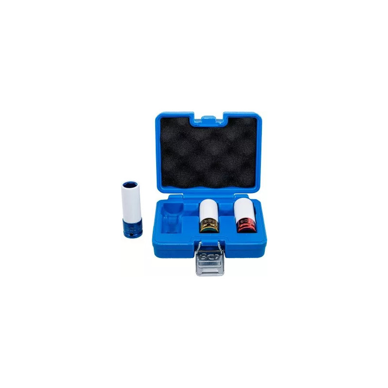Jeu de douilles de puissance avec protection | 12,5 mm (1/2") | 17 / 19 / 21 mm | 3 pièces Jeu de douilles de puissance avec protection | 12,5 mm (1/2") | 17 / 19 / 21 mm | 3 pièces