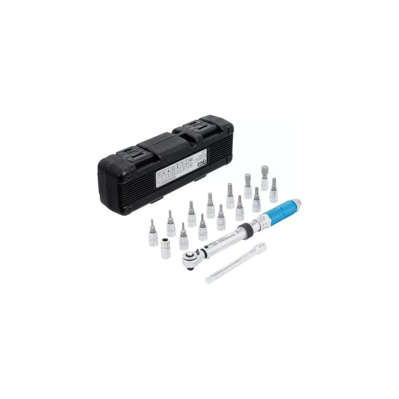 Jeu de clés dynamométrique | 6,3 mm (1/4") | 3 - 24 Nm | 16 pièces