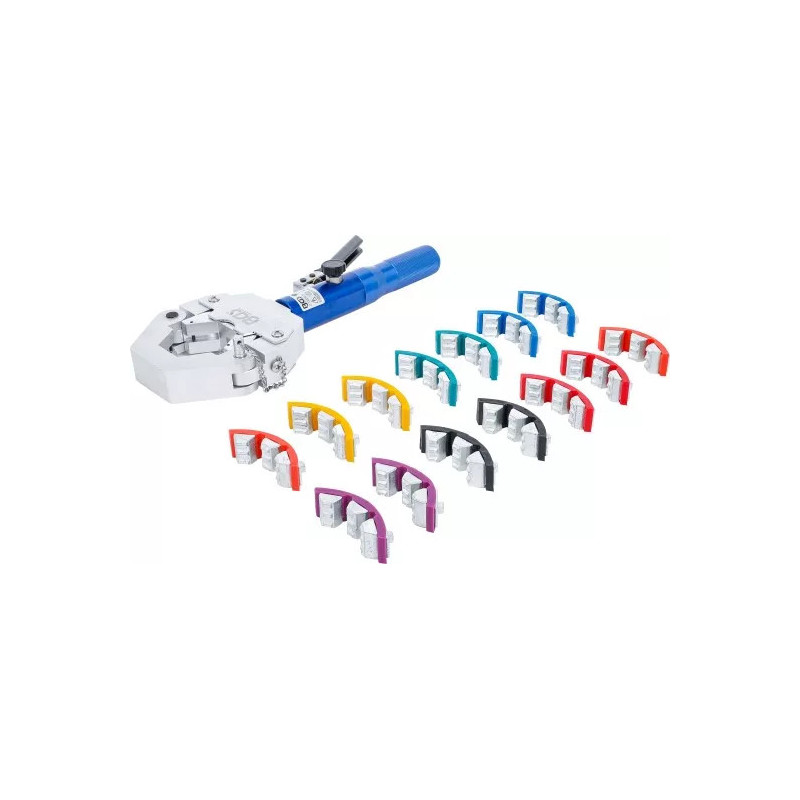 Jeu de pinces à sertir | hydraulique | Pour raccordements compressés sur tuyaux flexibles Jeu de pinces à sertir | hydraulique | Pour raccordements compressés sur tuyaux flexibles