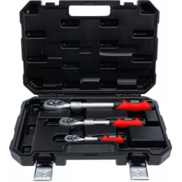 Jeu de cliquets | extensible | 6,3 mm (1/4") - 10 mm (3/8") - 12,5 mm (1/2") | 3 pièces