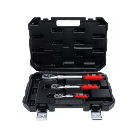 Jeu de cliquets | extensible | 6,3 mm (1/4") - 10 mm (3/8") - 12,5 mm (1/2") | 3 pièces