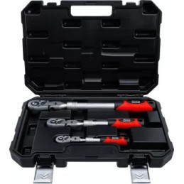 Jeu de cliquets | extensible, réversible | 6,3 mm (1/4") - 10 mm (3/8") - 12,5 mm (1/2") | 3 pièces