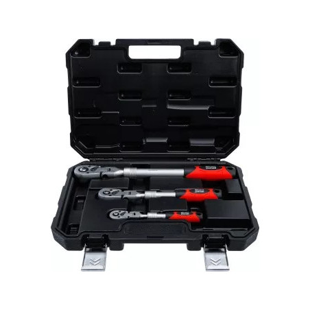 Jeu de cliquets | extensible, réversible | 6,3 mm (1/4") - 10 mm (3/8") - 12,5 mm (1/2") | 3 pièces
