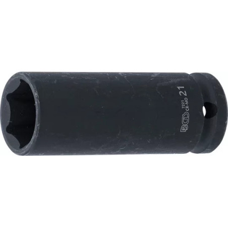 Douille à choc, six pans, longue | 12,5 mm (1/2") | 21 mm