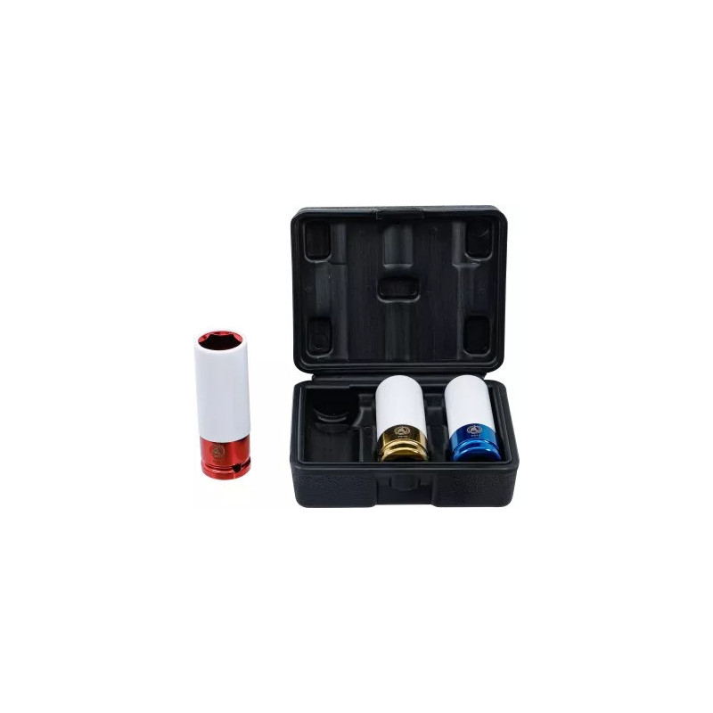 Jeu de douilles de puissance avec protection | 12,5 mm (1/2") | 17 / 19 / 21 mm | 3 pièces Jeu de douilles de puissance avec protection | 12,5 mm (1/2") | 17 / 19 / 21 mm | 3 pièces