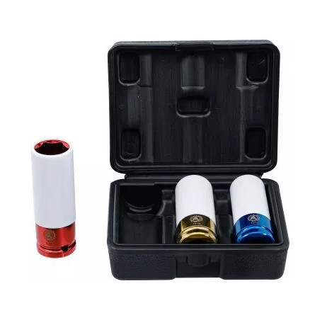 Jeu de douilles de puissance avec protection | 12,5 mm (1/2") | 17 / 19 / 21 mm | 3 pièces