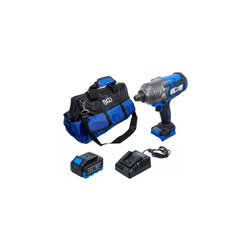 Jeu de clé à choc sur batterie | sans balais | 1200 Nm | 18 V | avec batterie et chargeur rapide Jeu de clé à choc sur batterie | sans balais | 1200 Nm | 18 V | avec batterie et chargeur rapide