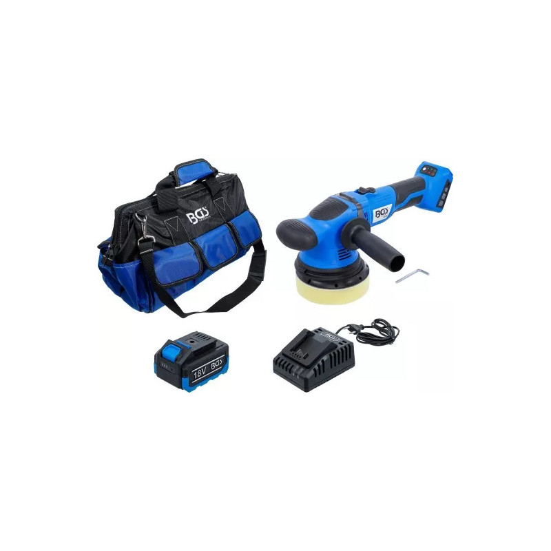 Jeu de polisseuse excentrique sur batterie | sans balais | 18 V | avec batterie et chargeur rapide Jeu de polisseuse excentrique sur batterie | sans balais | 18 V | avec batterie et chargeur rapide