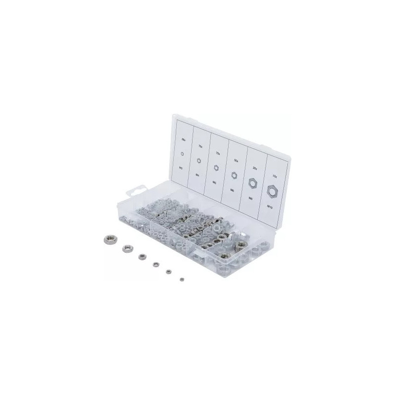 Assortiment d’écrous six pans | acier inoxydable | 300 pièces Assortiment d’écrous six pans | acier inoxydable | 300 pièces