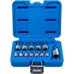 Jeu de douilles à embouts | 6,3 mm (1/4") / 10 mm (3/8") / 12,5 mm (1/2") | six pans intérieurs 2 - 14 mm | 13 pièces