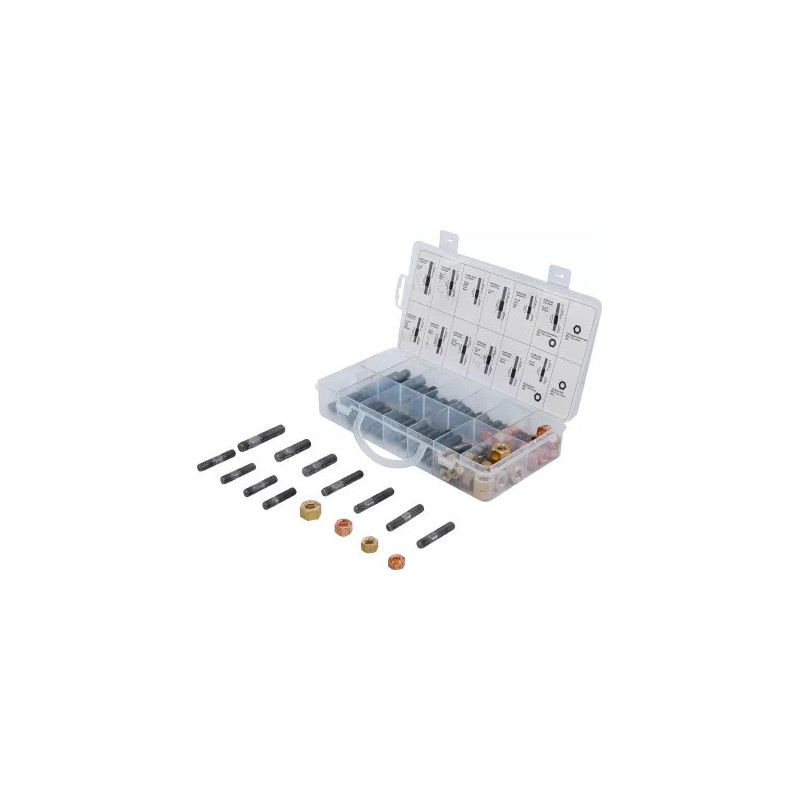 Assortiment d’écrous et de goujons pour collecteurs d’admission/d’échappement | 100 pièces Assortiment d’écrous et de goujons pour collecteurs d’admission/d’échappement | 100 pièces