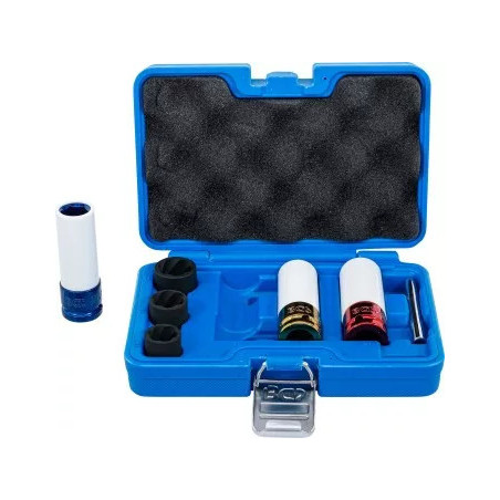 Jeu de douilles à choc avec protection et de douilles spiralées | 12,5 mm (1/2") | 17 - 21 mm | 7 pièces