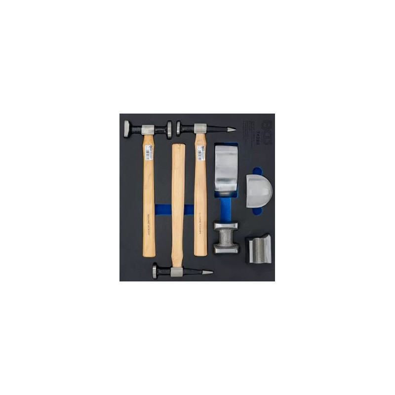 Insert de servante d’atelier 2/3 : Mallette de tas et marteaux de carrosserie | 7 pièces Insert de servante d’atelier 2/3 : Mallette de tas et marteaux de carrosserie | 7 pièces