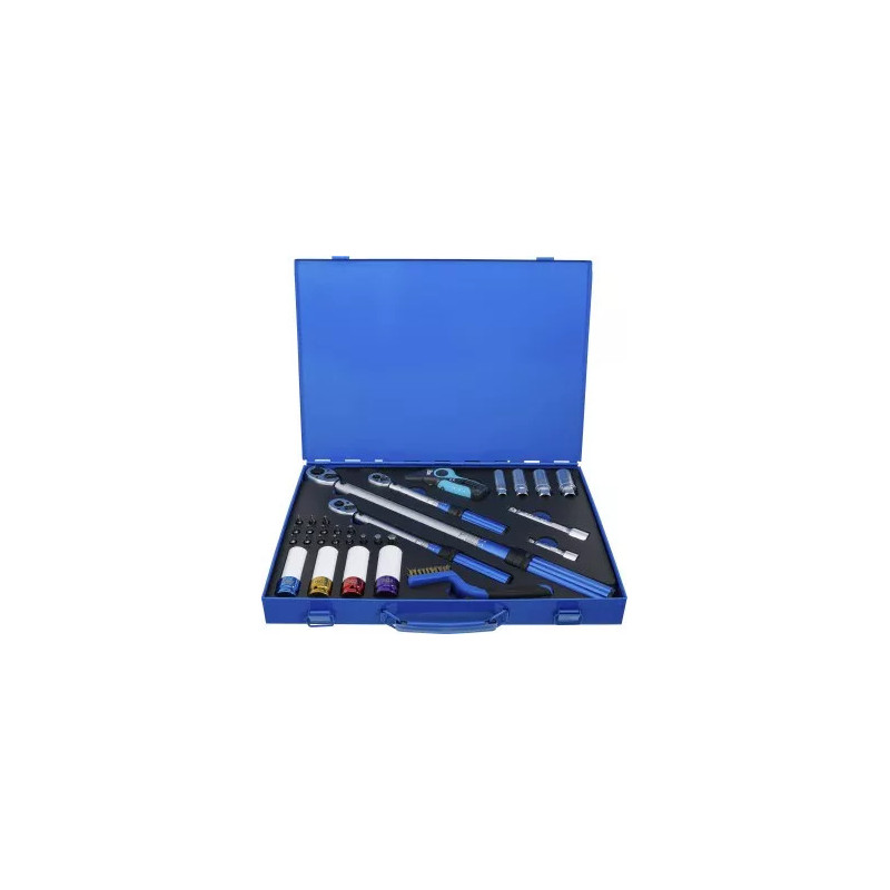 Jeu de clés dynamométrique | 6,3 mm (1/4"), 10 mm (3/8"), 12,5 mm (1/2") | 31 pièces Jeu de clés dynamométrique | 6,3 mm (1/4"), 10 mm (3/8"), 12,5 mm (1/2") | 31 pièces