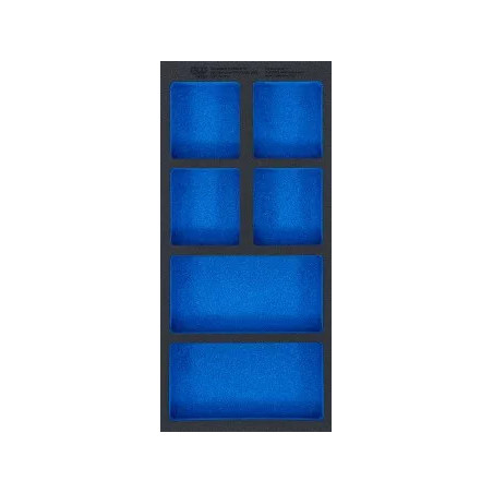Insert de servante d'atelier 1/3, vide : 6 tablettes | 408 x 189 x 32 mm