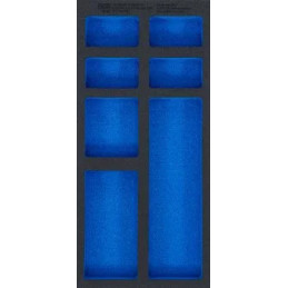 Insert de servante d'atelier 1/3, vide : 7 tablettes | 408 x 189 x 32 mm