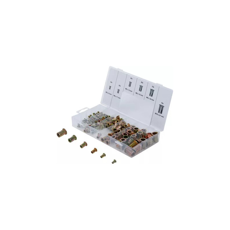 Assortiment d’écrous rivets | acier galvanisé | 150 pièces Assortiment d’écrous rivets | acier galvanisé | 150 pièces