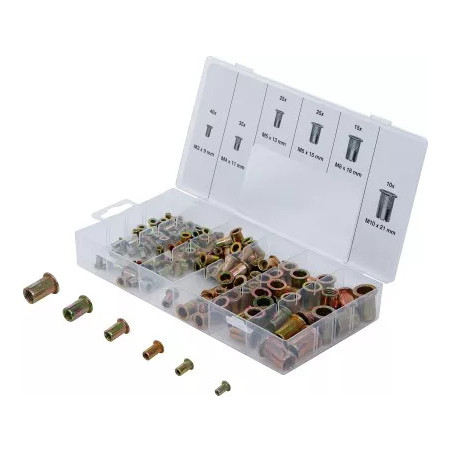 Assortiment d’écrous rivets | acier galvanisé | 150 pièces