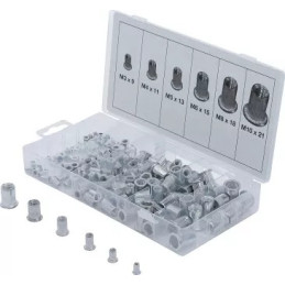 Assortiment d’écrous rivets | aluminium | 150 pièces