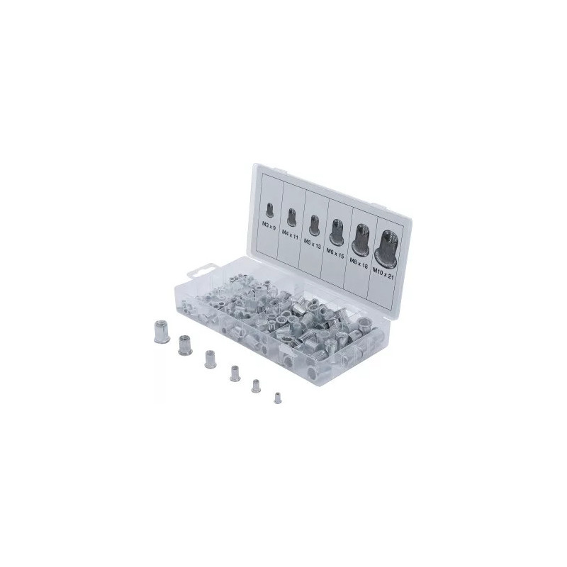 Assortiment d’écrous rivets | aluminium | 150 pièces Assortiment d’écrous rivets | aluminium | 150 pièces