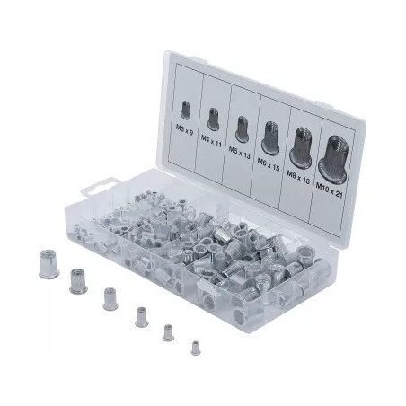 Assortiment d’écrous rivets | aluminium | 150 pièces