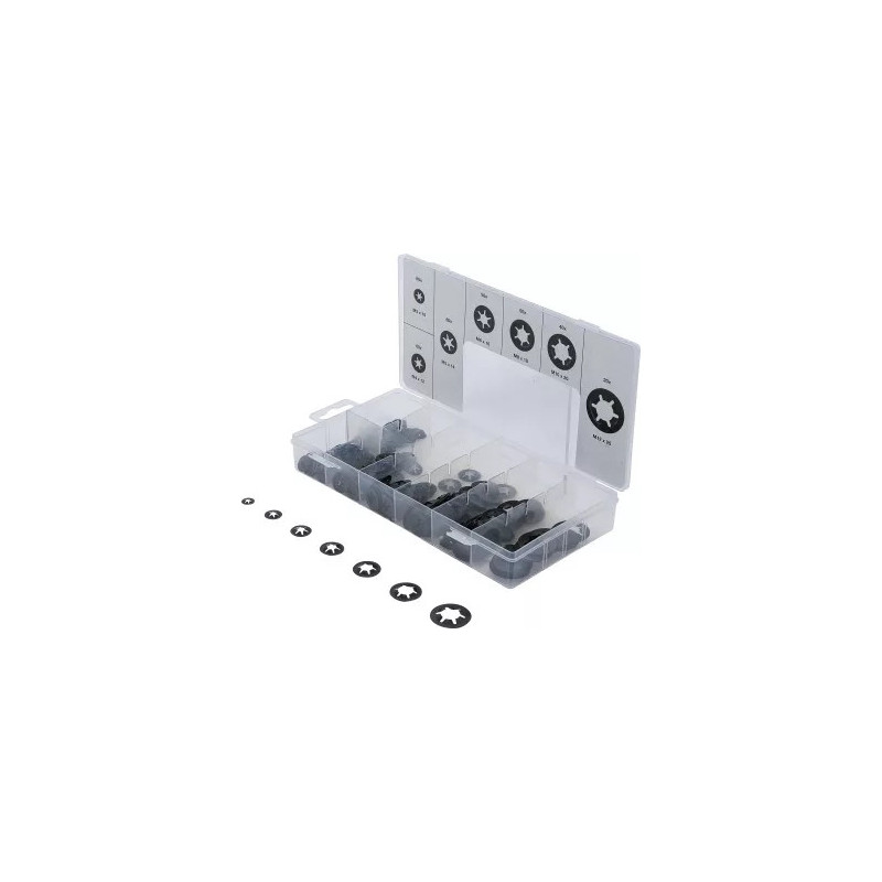 Assortiment de goujons de verrouillage / rondelles de serrage | M3 - M12 | 340 pièces Assortiment de goujons de verrouillage / rondelles de serrage | M3 - M12 | 340 pièces