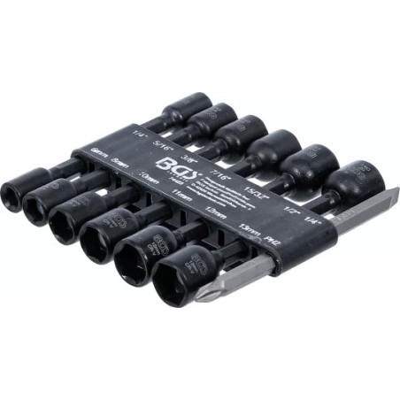 Jeu de douilles à choc, six pans | 6,3 mm (1/4") | pour perceuses | 1/4 - 1/2", 6 - 13 mm | 14 pièces