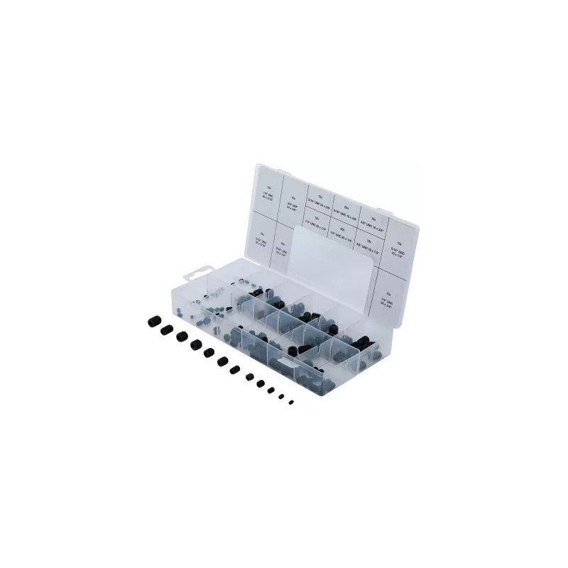 Assortiment de vis sans tête | en pouces | 160 pièces Assortiment de vis sans tête | en pouces | 160 pièces