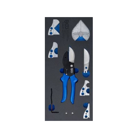 Insert de servante d’atelier 1/3 : jeu de ciseaux multifonctions / à onglet | pour tuyaux en matière plastique | 8 pièces