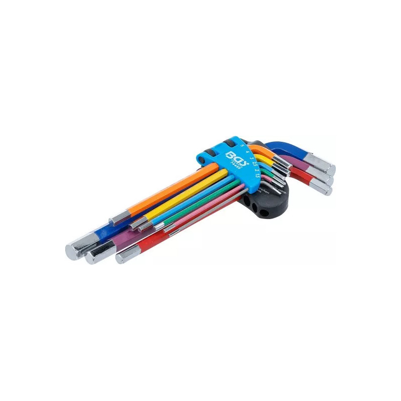 Jeu de clés allen | multicolore | six pans femelle 1,5 - 10 mm | 9 pièces Jeu de clés allen | multicolore | six pans femelle 1,5 - 10 mm | 9 pièces