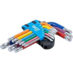 Jeu de clés allen | multicolore | courtes | profil T (pour Torx) T10 - T50 | 9 pièces