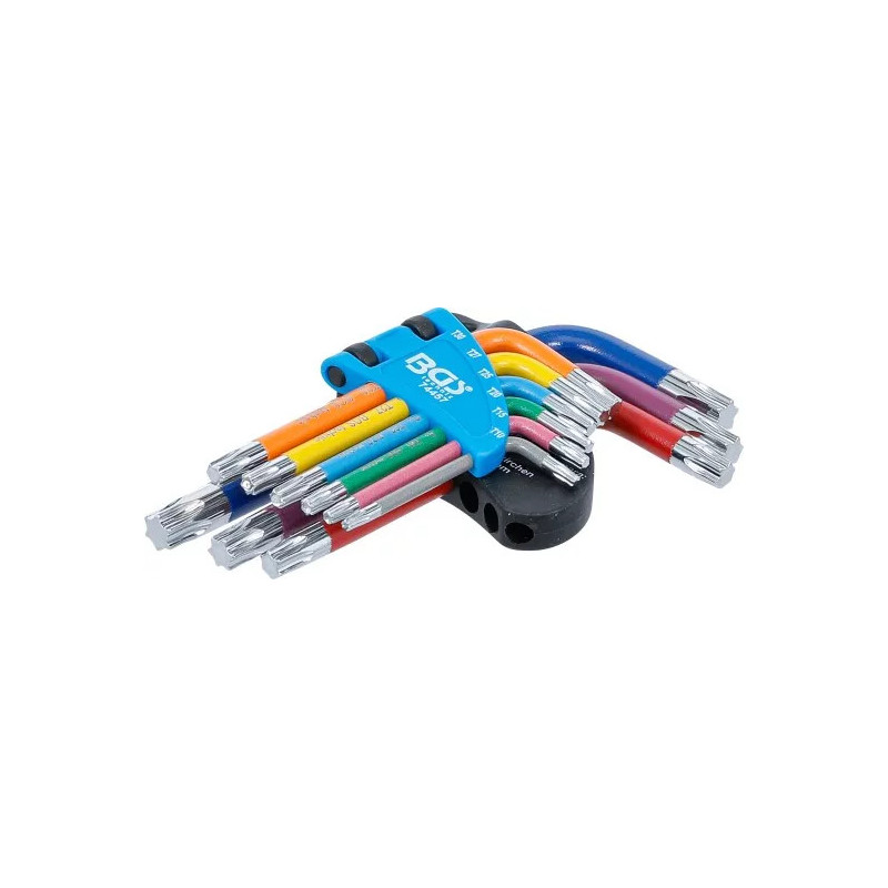 Jeu de clés allen | multicolore | courtes | profil T (pour Torx) T10 - T50 | 9 pièces Jeu de clés allen | multicolore | courtes | profil T (pour Torx) T10 - T50 | 9 pièces