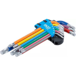 Jeu de clés allen | multicolore | profil T (pour Torx) T10 - T50 | 9 pièces