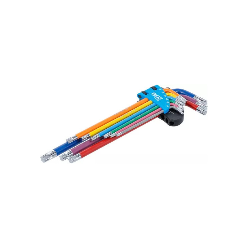 Jeu de clés allen | multicolore | extra longues | profil T (pour Torx) T10 - T50 | 9 pièces Jeu de clés allen | multicolore | extra longues | profil T (pour Torx) T10 - T50 | 9 pièces