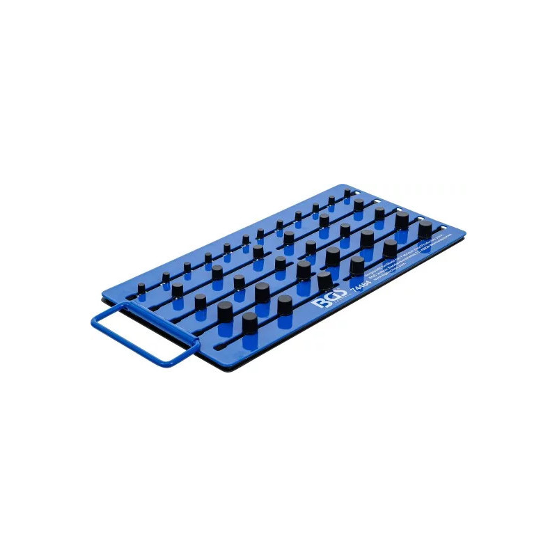 Tableau de rangement magnétique | avec carré mâle | pour 36 douilles | 6,3 mm (1/4")/10 mm (3/8")/12,5 mm (1/2") Tableau de rangement magnétique | avec carré mâle | pour 36 douilles | 6,3 mm (1/4")/10 mm (3/8")/12,5 mm (1/2")